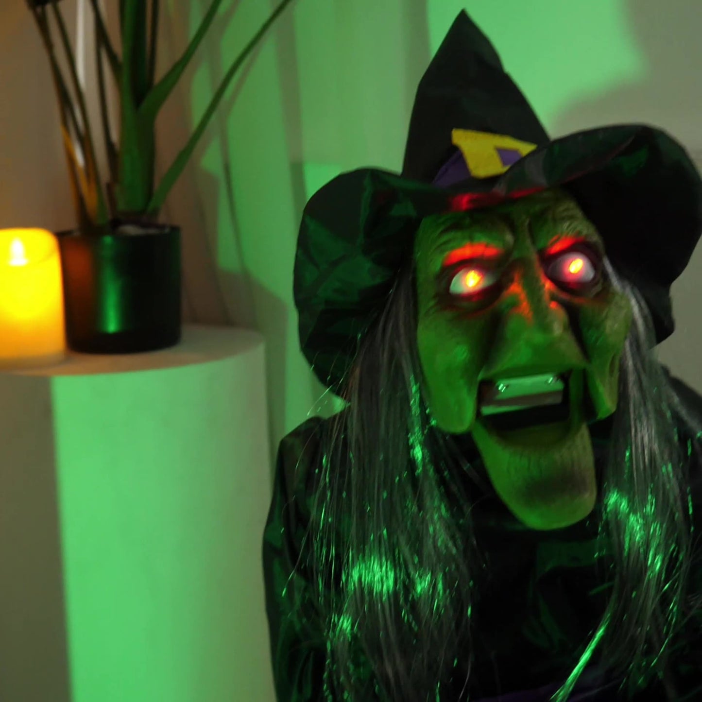 🧙♀️🎃 Bruja Eléctrica con Sensor de Sonido 2026 – Decoración Animada de Halloween 🔊✨