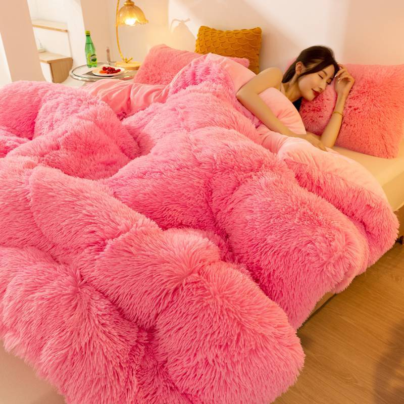 🛏️❄️ Edredón de Invierno de Doble Cara – Felpa de Visón + Terciopelo de Cristal, Súper Suave y Cálido ✨💖