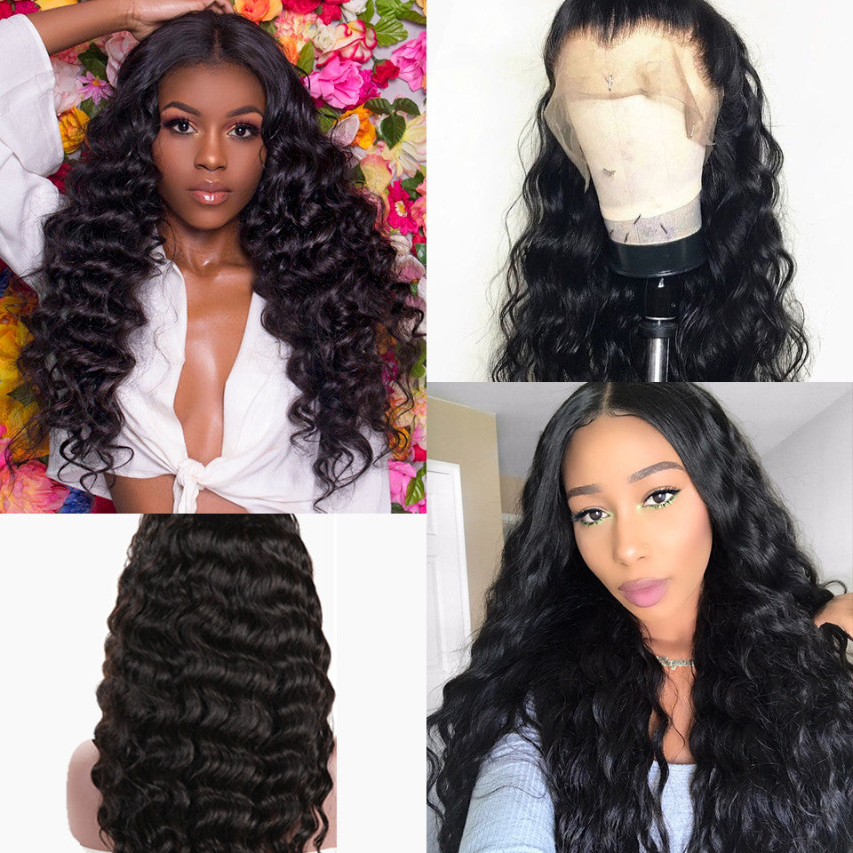🖤 Peluca Negra Rizada – Encaje Frontal de Fibra Resistente al Calor ✨🔥
