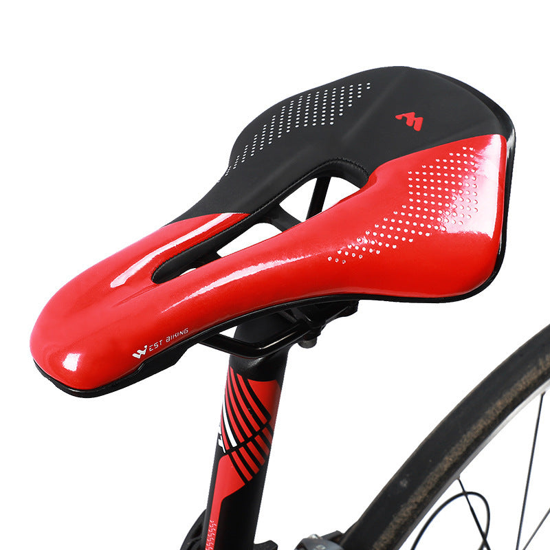 🚴♂️ Asiento de Bicicleta Ergonómico Antideslizante WEST BIKING 🟥⚫ – Cómodo, Moderno y Profesional