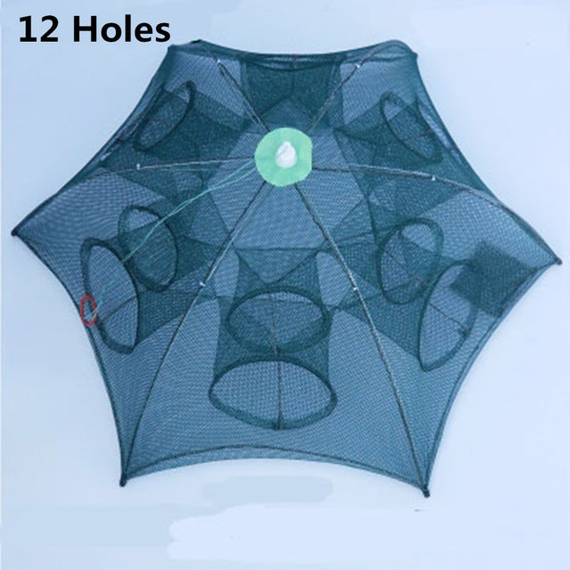🦞 Red Trampa Automática de Pesca Plegable – 4 a 20 Agujeros 🎣✨ | Nylon Reforzado y Zíper de Extracción | Tendencia 2026