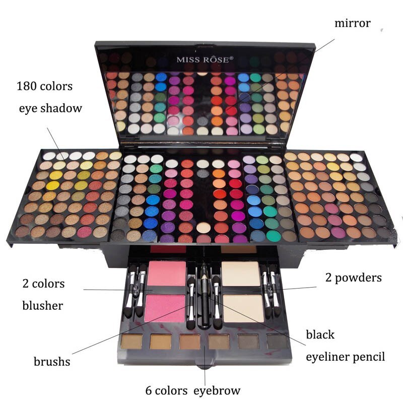 🎹 Paleta de Maquillaje 180 Colores – Diseño de Piano 🎨✨