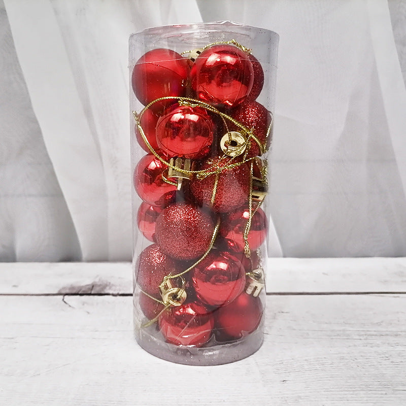 set de 24 bolas navideñas de 3 cm en plástico galvanizado con acabado brillante y mate para decorar árbol de Navidad