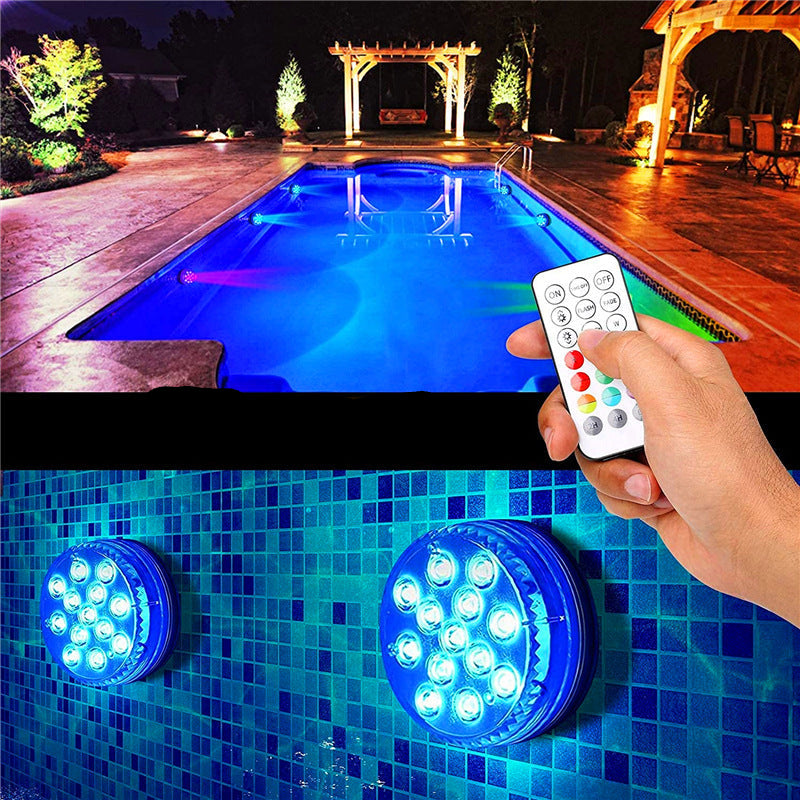 Luz LED Sumergible Multicolor IP68 – Con Control Remoto para Piscina, Fuente y Jacuzzi
