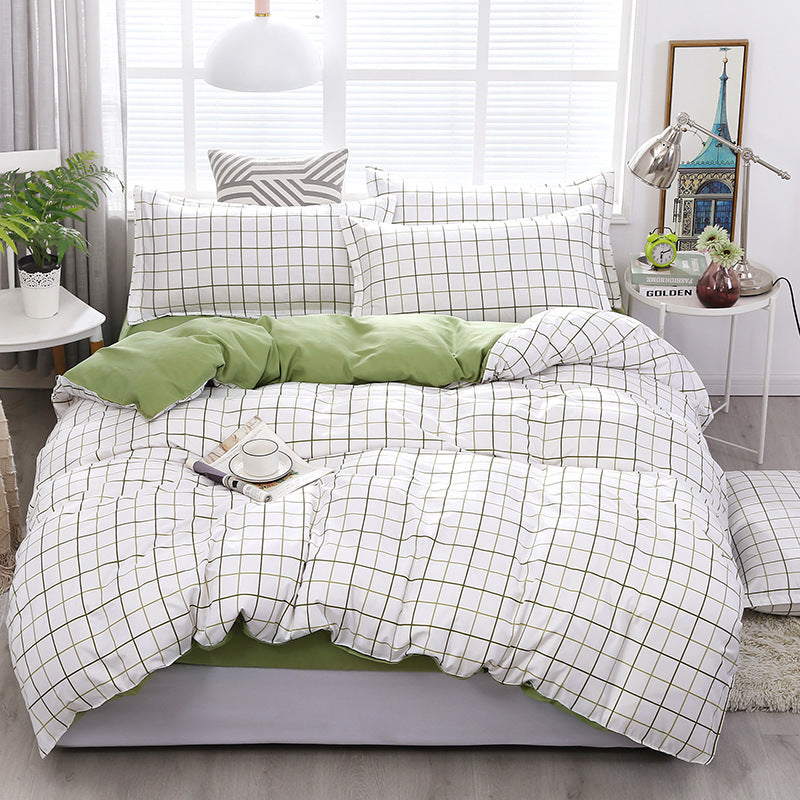 Juego de cama 4 piezas algodón aloe 🌿 | Diseño floral moderno y elegante