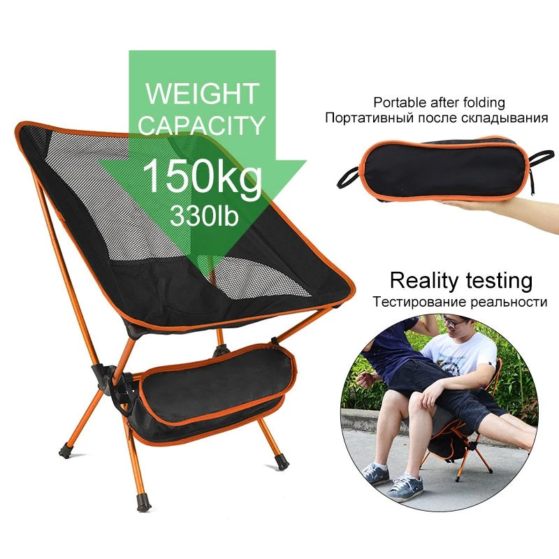 💺 Silla Plegable Ultraligera de Aluminio – Outdoor Camping & Pesca 🎣🌲 | Super Resistente 150 kg | Tendencia 2026
