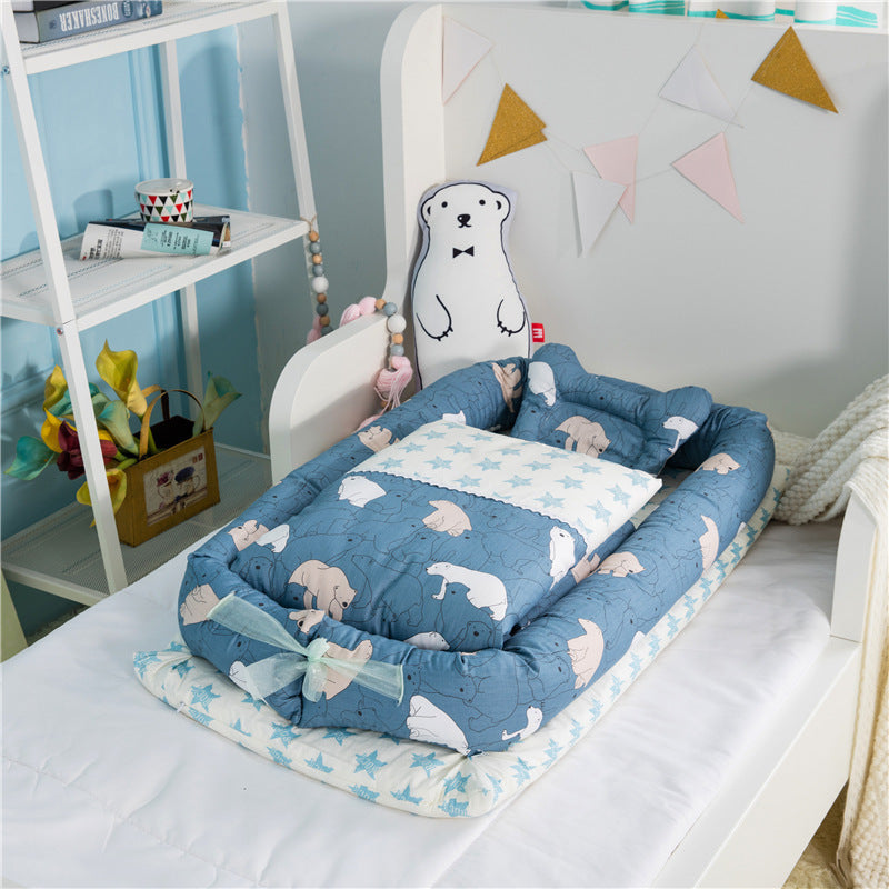 🍼✨ Cuna Portátil Plegable para Recién Nacidos – Colchón Antipresión + Edredón Incluido