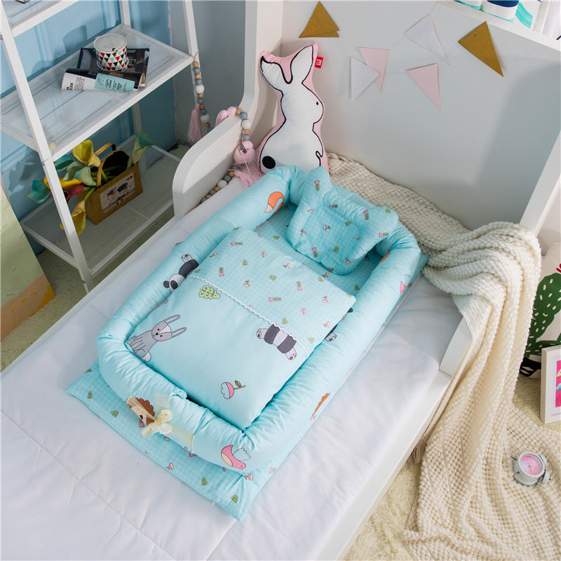 🍼✨ Cuna Portátil Plegable para Recién Nacidos – Colchón Antipresión + Edredón Incluido