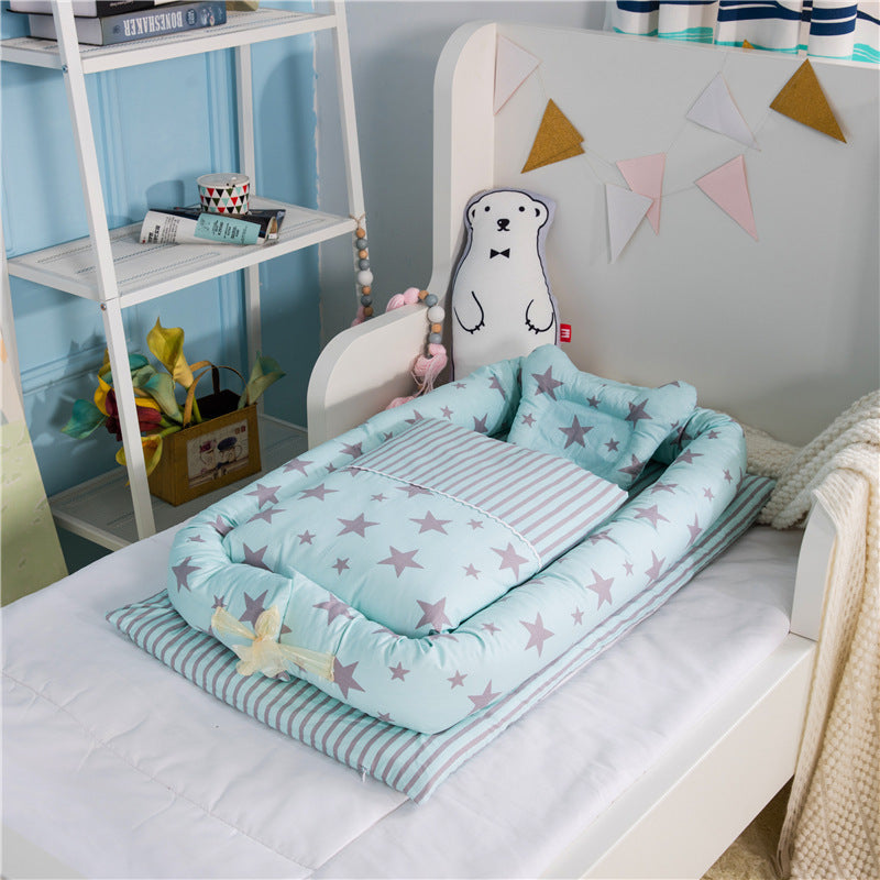 🍼✨ Cuna Portátil Plegable para Recién Nacidos – Colchón Antipresión + Edredón Incluido