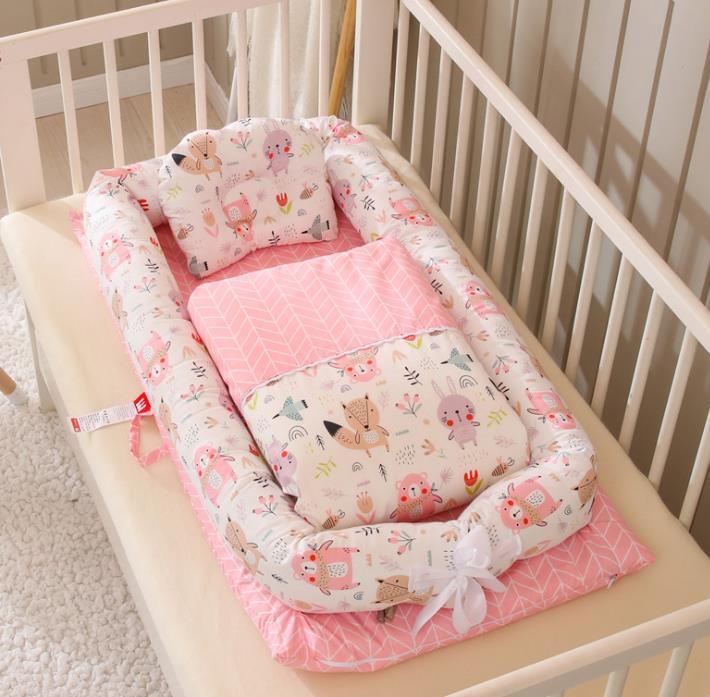 🍼✨ Cuna Portátil Plegable para Recién Nacidos – Colchón Antipresión + Edredón Incluido