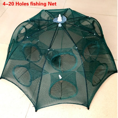 🦞 Red Trampa Automática de Pesca Plegable – 4 a 20 Agujeros 🎣✨ | Nylon Reforzado y Zíper de Extracción | Tendencia 2026