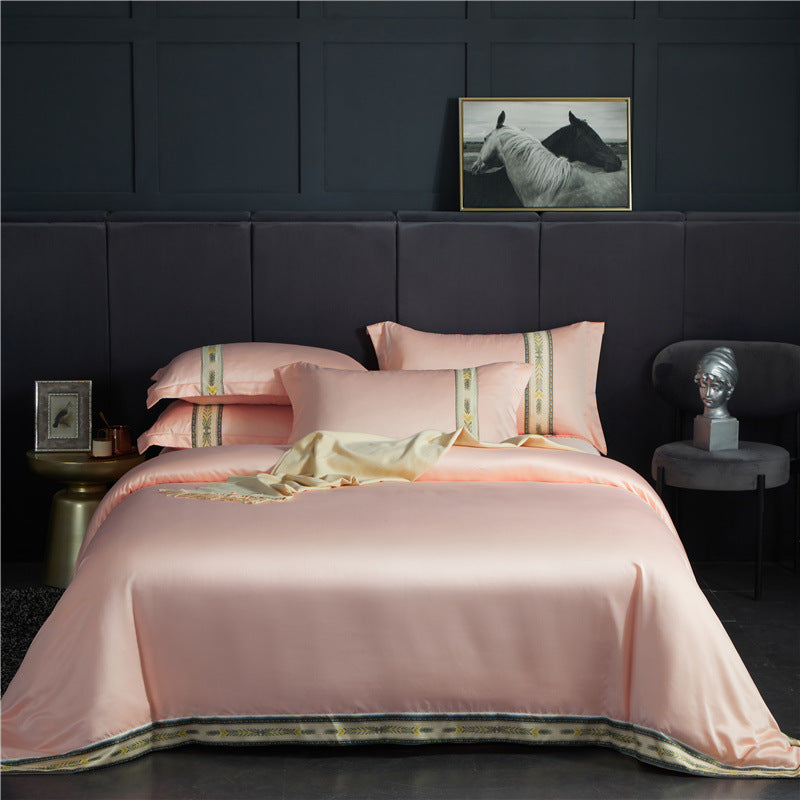 💎🛏️ Juego de Cama de Seda Lavada Satinada – 4 Piezas Premium 🌸✨