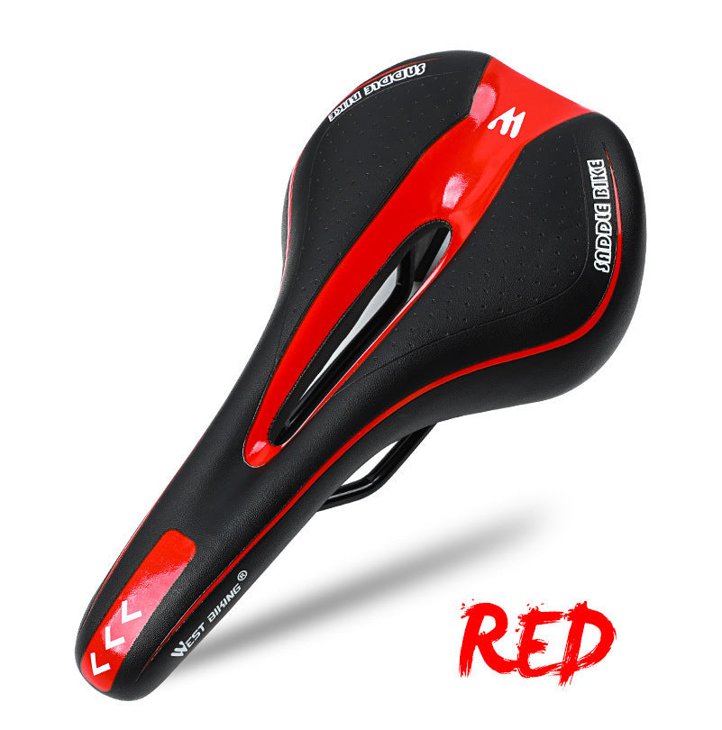 🚴♂️ Asiento de Bicicleta Ergonómico Antideslizante WEST BIKING 🟥⚫ – Cómodo, Moderno y Profesional