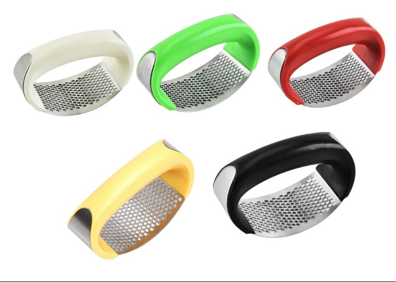 Prensador de ajo de acero inoxidable — Herramienta manual ergonómica