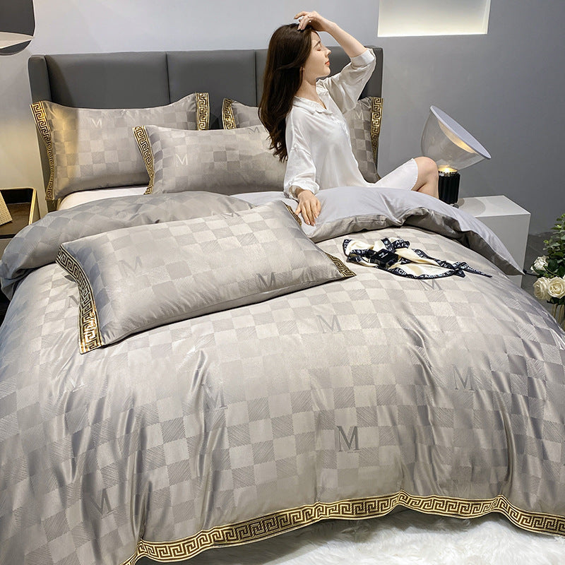 🛏️✨ Juego de Sábanas de Algodón Seda – Funda Nórdica & Sábana Ajustable 💎🌸