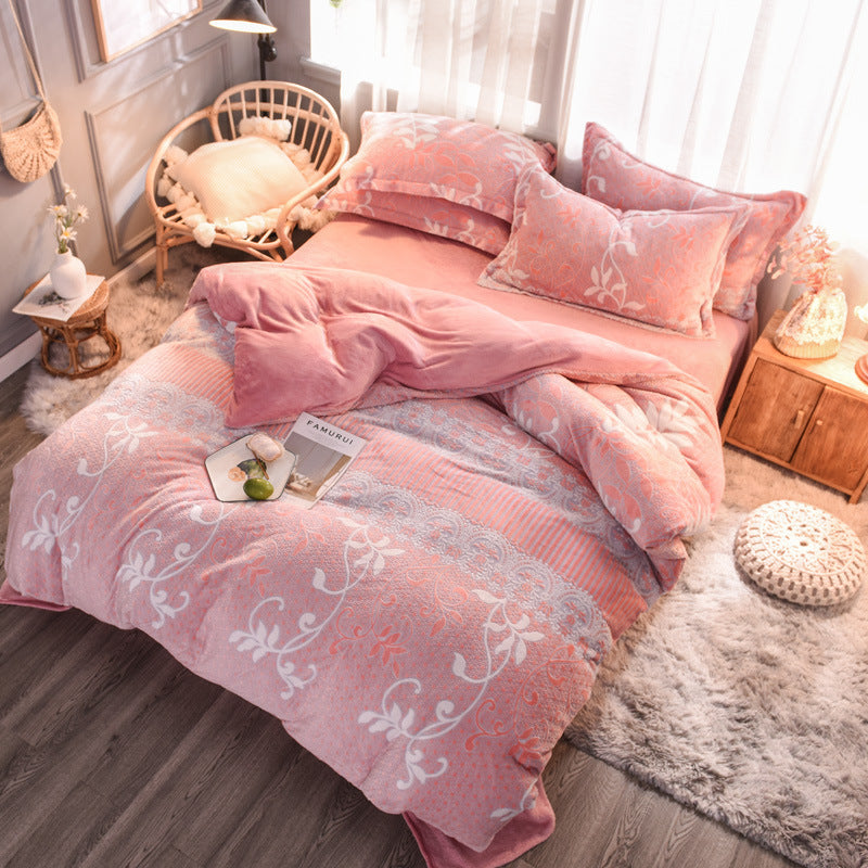 ✨ Juego de Cama Estampado de Lujo 🌺🌿 | 4 Piezas | Estilo Europeo & Americano 🛏️✨
