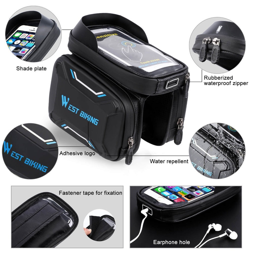 🚴♂️ Bolsa Impermeable para Bicicleta con Pantalla Táctil – WEST BIKING 💧📱