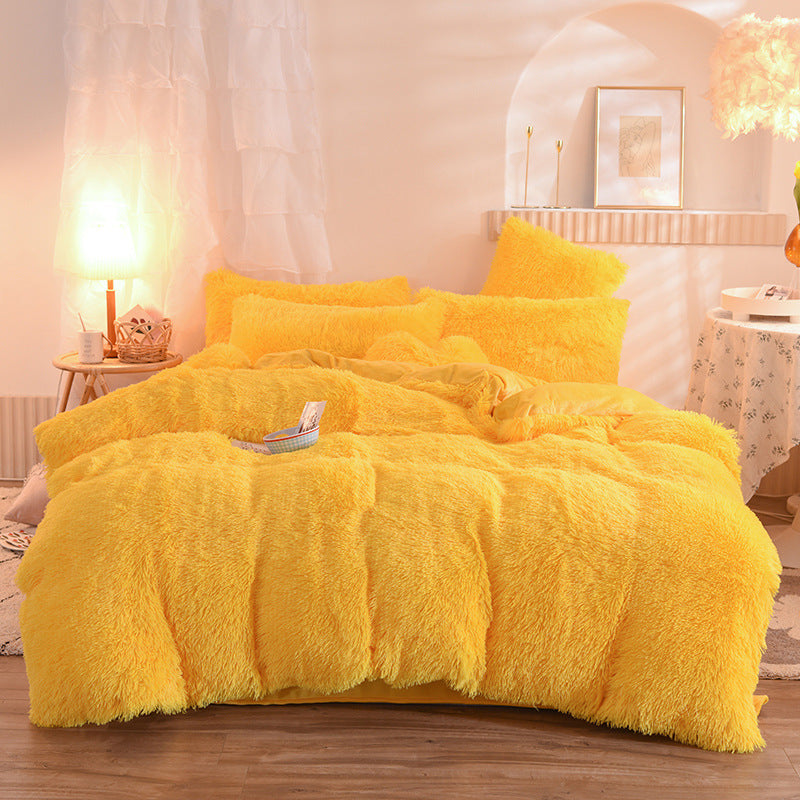 Juego de Ropa de Cama de Lujo de Felpa Gruesa – Funda Nórdica, Sábanas y Fundas de Almohada, Cálido para Invierno ❄️🛏️✨