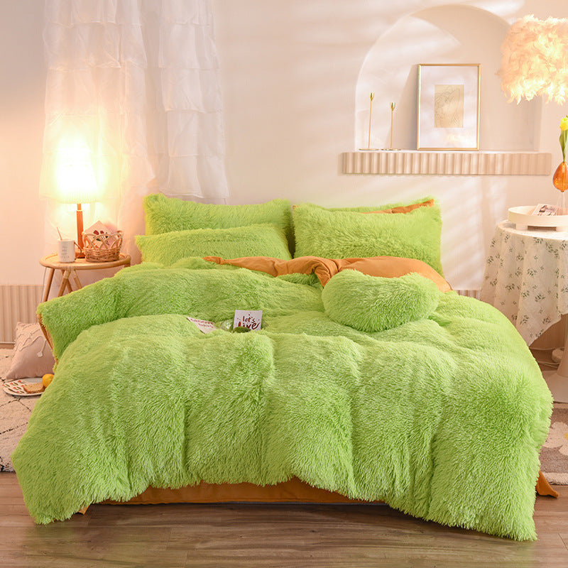 Juego de Ropa de Cama de Lujo de Felpa Gruesa – Funda Nórdica, Sábanas y Fundas de Almohada, Cálido para Invierno ❄️🛏️✨