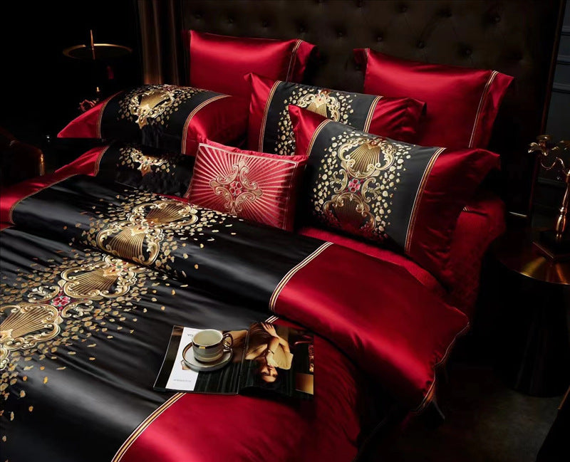 Juego de cama seda y algodón 🛌 | Set 4 piezas lujo ligero