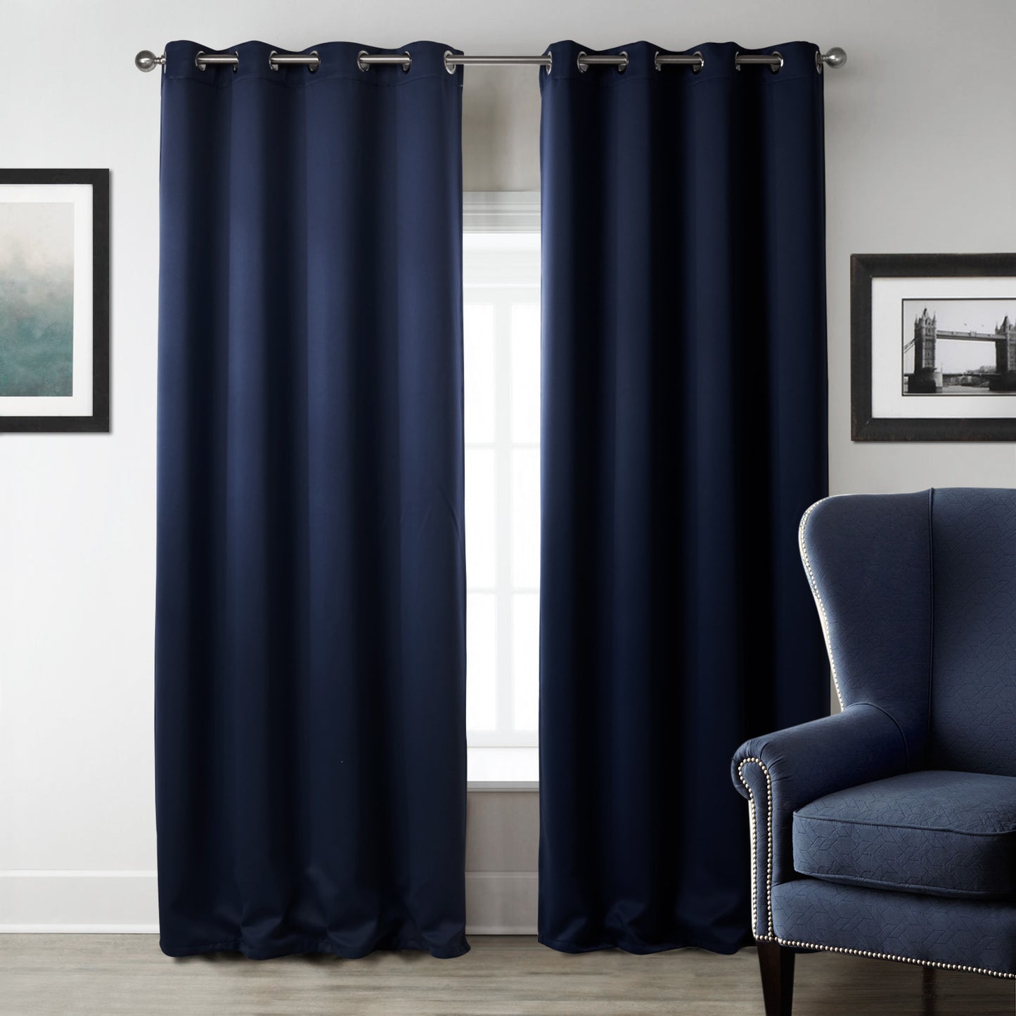🪞🌙 Cortinas Opacas Modernas Azul Oscuro – Estilo Elegante & Funcional 💖