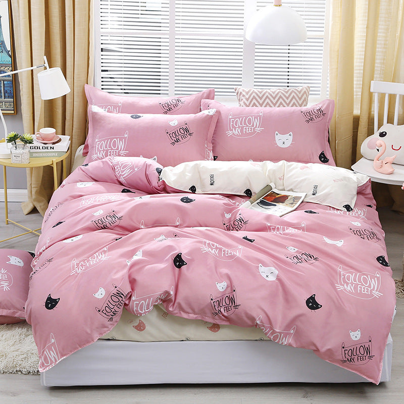Juego de cama 4 piezas algodón aloe 🌿 | Diseño floral moderno y elegante