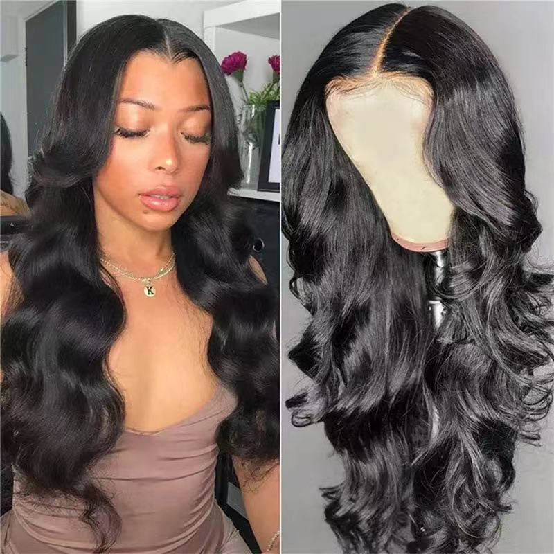 🌹 Peluca Larga Rizada – Estilo Europeo y Americano con Encaje Frontal ✨💇♀️