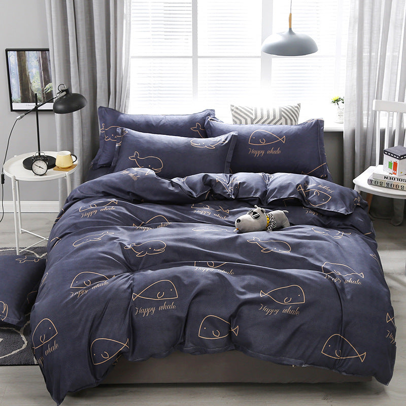 Juego de cama 4 piezas algodón aloe 🌿 | Diseño floral moderno y elegante