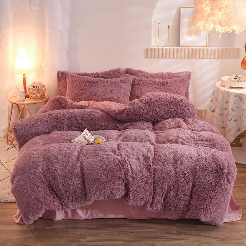 Juego de Ropa de Cama de Lujo de Felpa Gruesa – Funda Nórdica, Sábanas y Fundas de Almohada, Cálido para Invierno ❄️🛏️✨