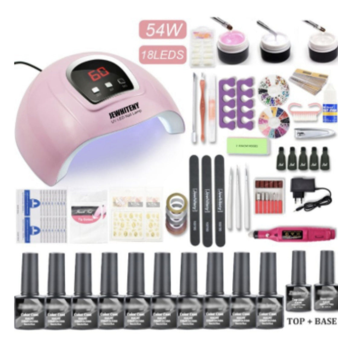 š
Kit Completo Manicura Profesional ā LĆ”mpara LED 80W + Esmaltes UV šāØ