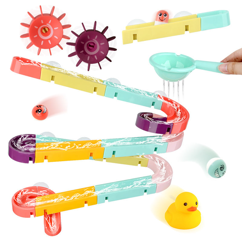 🐘 Juguete de Baño Infantil con Ventosas – Pista de Canicas de Agua – Tendencia 2026 🌈💦