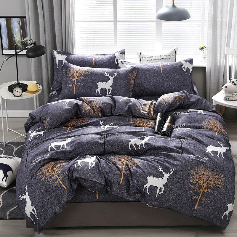 Juego de cama 4 piezas algodón aloe 🌿 | Diseño floral moderno y elegante