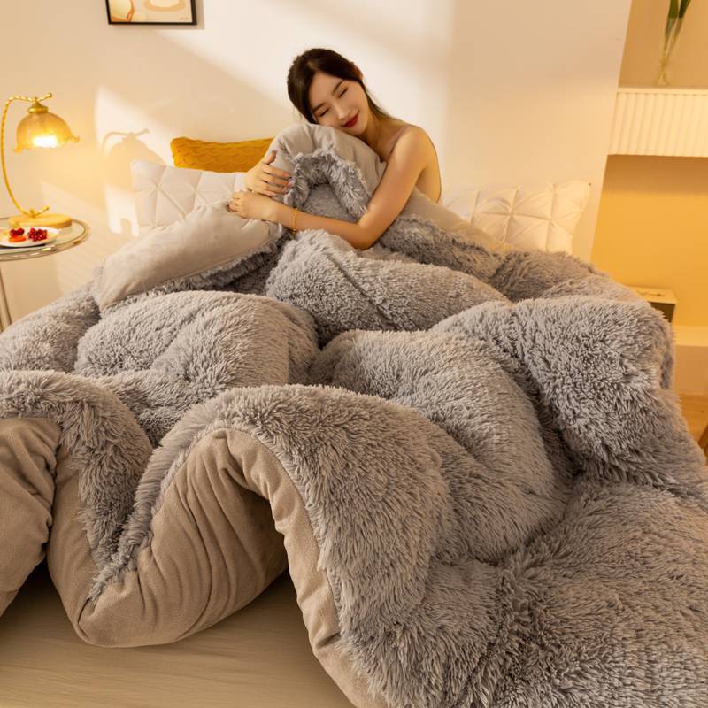 🛏️❄️ Edredón de Invierno de Doble Cara – Felpa de Visón + Terciopelo de Cristal, Súper Suave y Cálido ✨💖