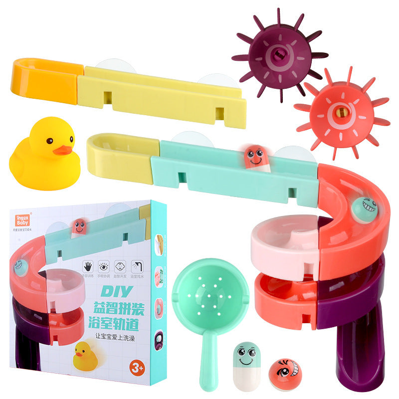 🐘 Juguete de Baño Infantil con Ventosas – Pista de Canicas de Agua – Tendencia 2026 🌈💦