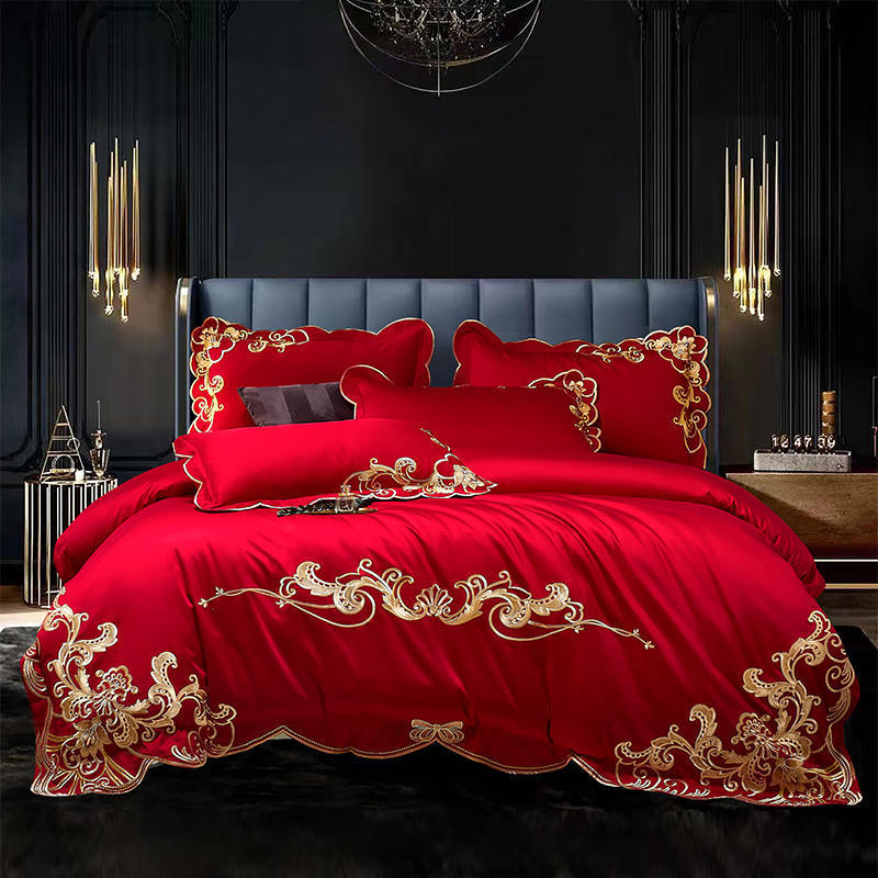 Juego de cama de terciopelo bordado 🛌 | Juego 4 piezas elegante y modernoJuego de cama de terciopelo bordado 🛌 | Juego 4 piezas elegante y moderno