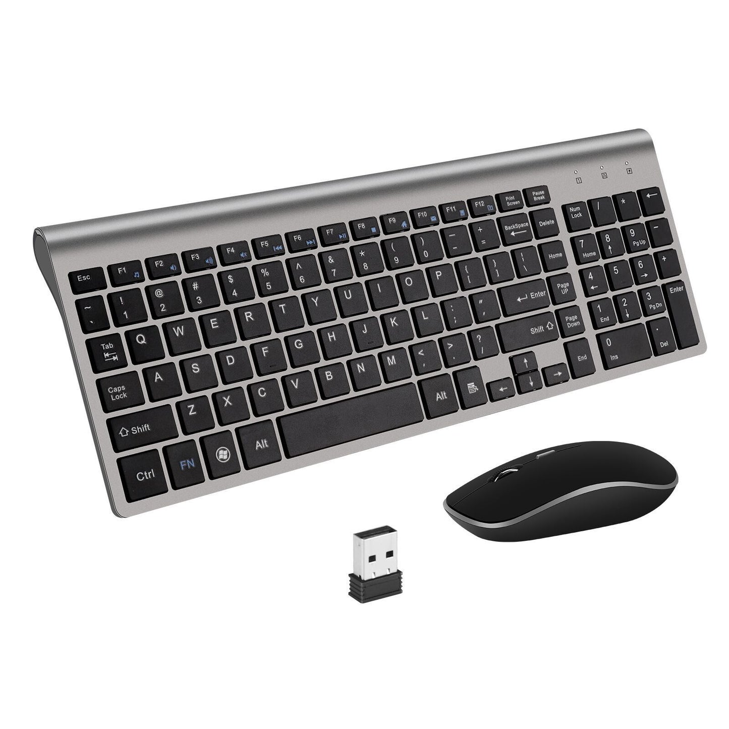⌨️🖱️ Teclado y Ratón Inalámbricos Ultra-Finos – Combo Profesional para Oficina y Negocios