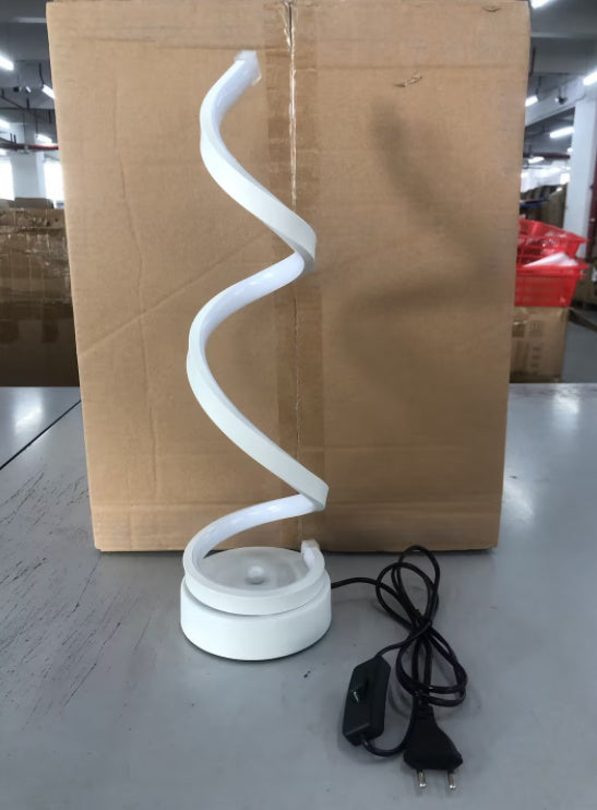 ✨ Lámpara de Mesa LED Espiral Moderna – Luz Cálida y Regulable con Control Remoto