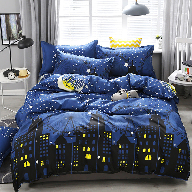 Juego de cama 4 piezas algodón aloe 🌿 | Diseño floral moderno y elegante