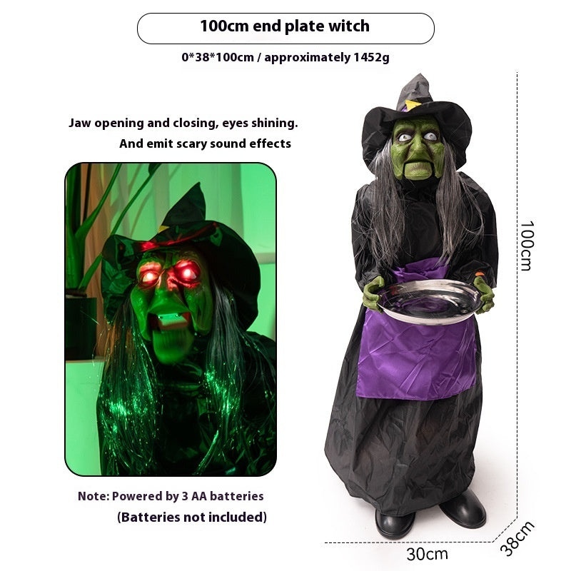 🧙♀️🎃 Bruja Eléctrica con Sensor de Sonido 2026 – Decoración Animada de Halloween 🔊✨