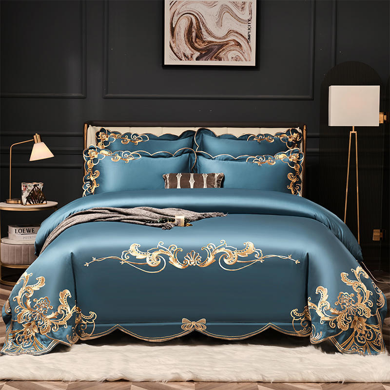 Juego de cama de terciopelo bordado 🛌 | Juego 4 piezas elegante y modernoJuego de cama de terciopelo bordado 🛌 | Juego 4 piezas elegante y moderno