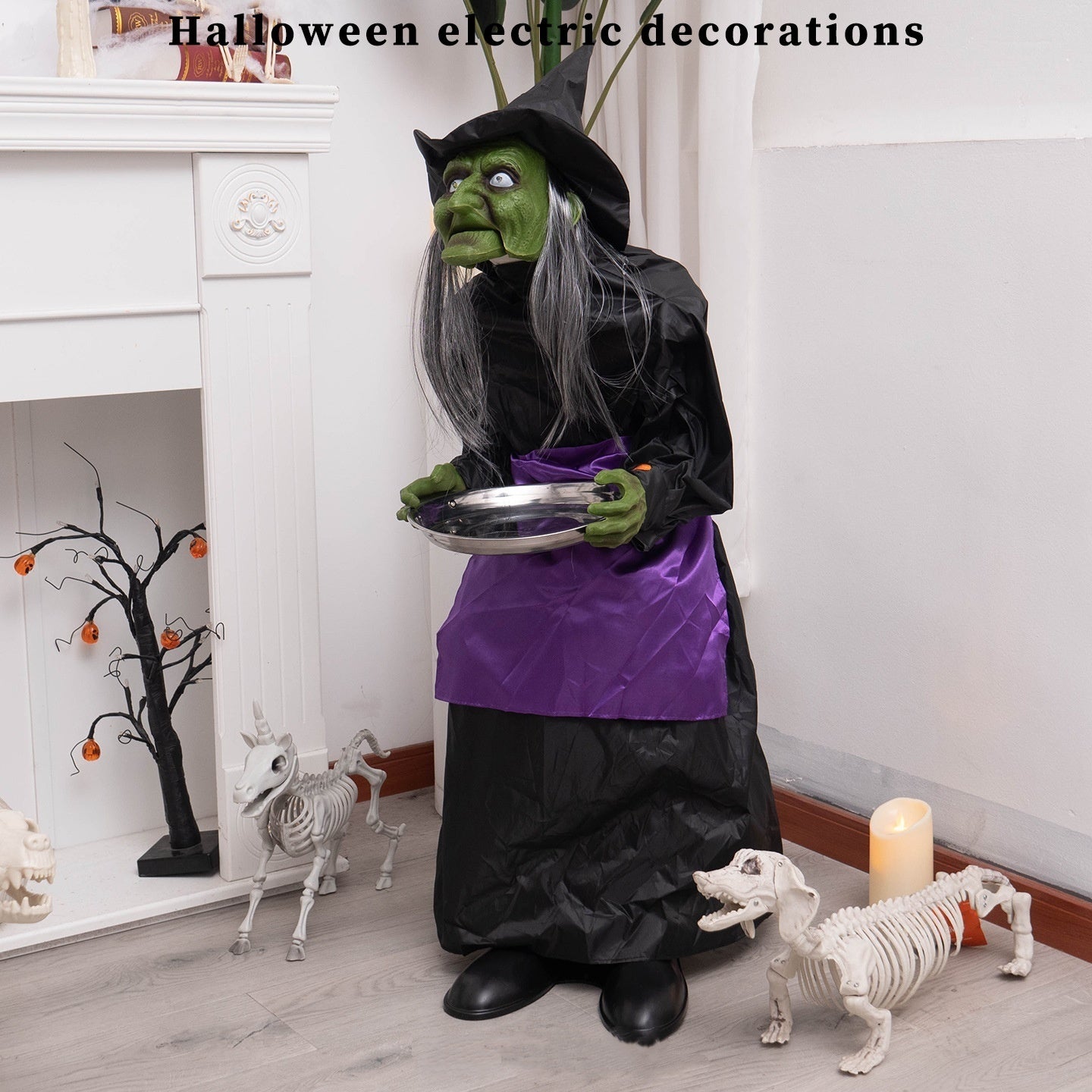 🧙♀️🎃 Bruja Eléctrica con Sensor de Sonido 2026 – Decoración Animada de Halloween 🔊✨