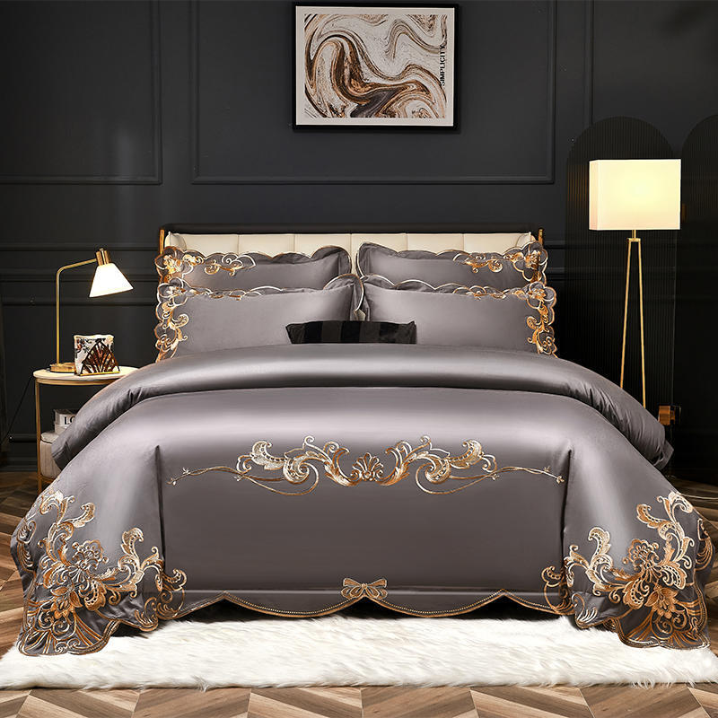 Juego de cama de terciopelo bordado 🛌 | Juego 4 piezas elegante y modernoJuego de cama de terciopelo bordado 🛌 | Juego 4 piezas elegante y moderno