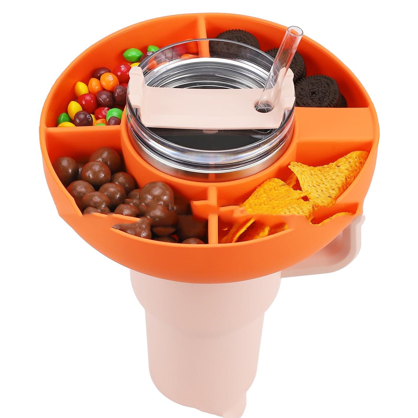 šæ Snack Bowl de Silicona para Vaso Stanley 40 oz ā Bandeja Reutilizable con 4 Compartimentos š„¤āØ | Tendencia 2026