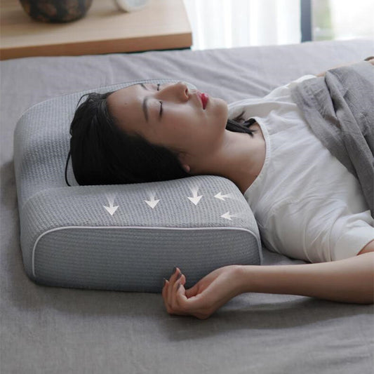 Imagen del producto 🔥 Memory foam massage pillow help sleep and protect the neck pillow knitted cotton pillow home bedding - OKKO Shop
