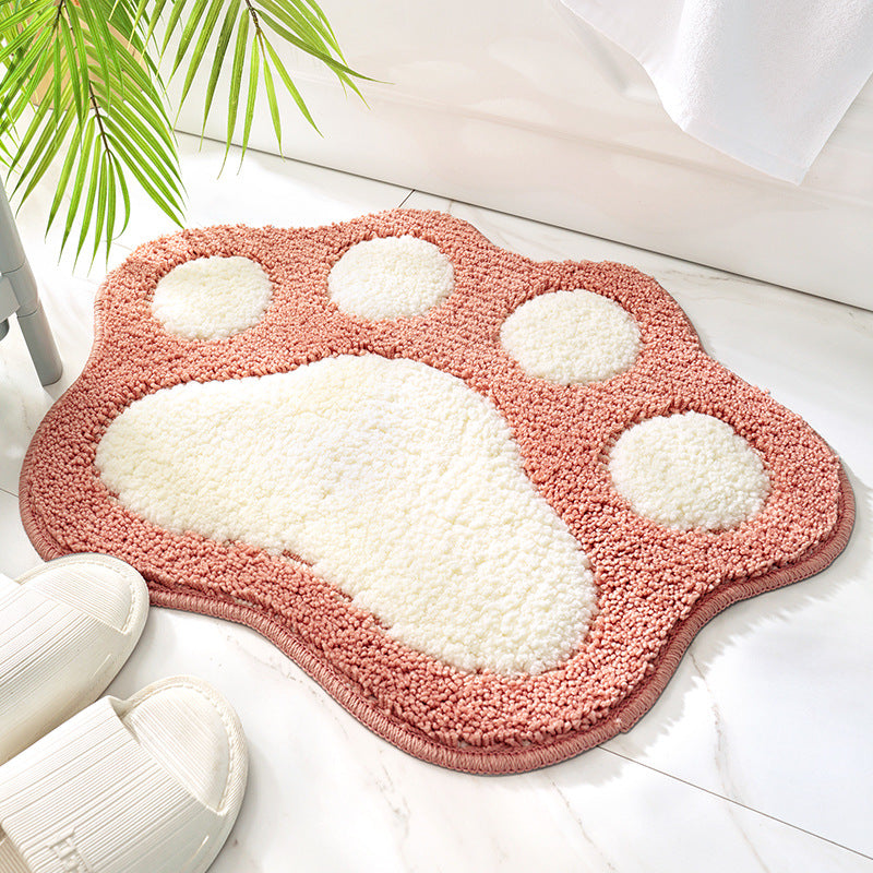 Alfombra antideslizante de baño — Diseño de huella adorable y suave
