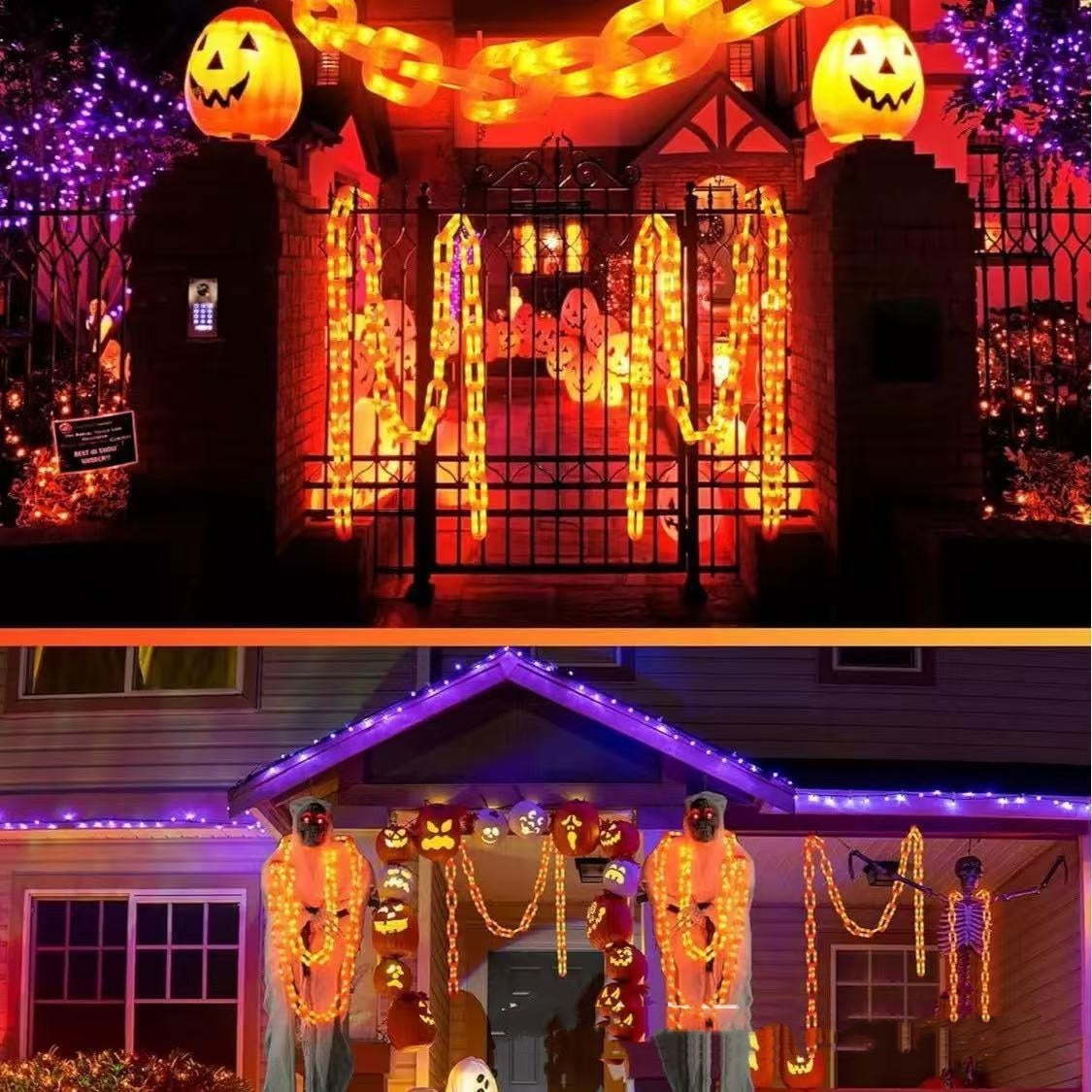 💡🎃 Guirnalda LED Impermeable Halloween 2026 – Luz Decorativa con Caja de Batería y 8 Funciones ✨