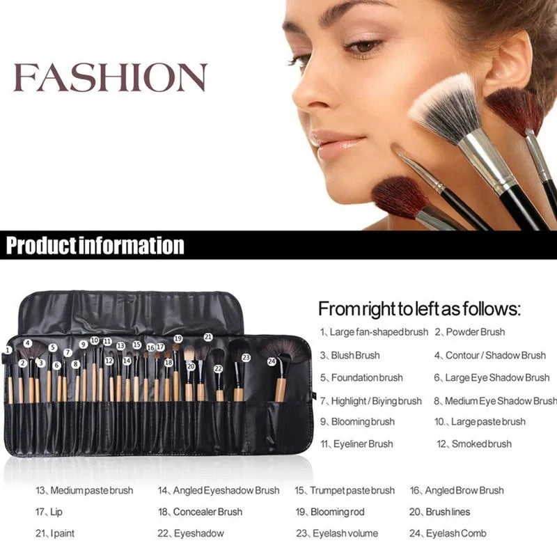 š Set de 24 Brochas de Maquillaje Profesional con Bolsa šāØ