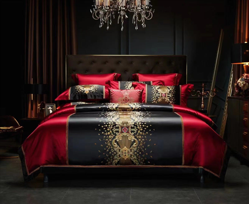 Juego de cama seda y algodón 🛌 | Set 4 piezas lujo ligero