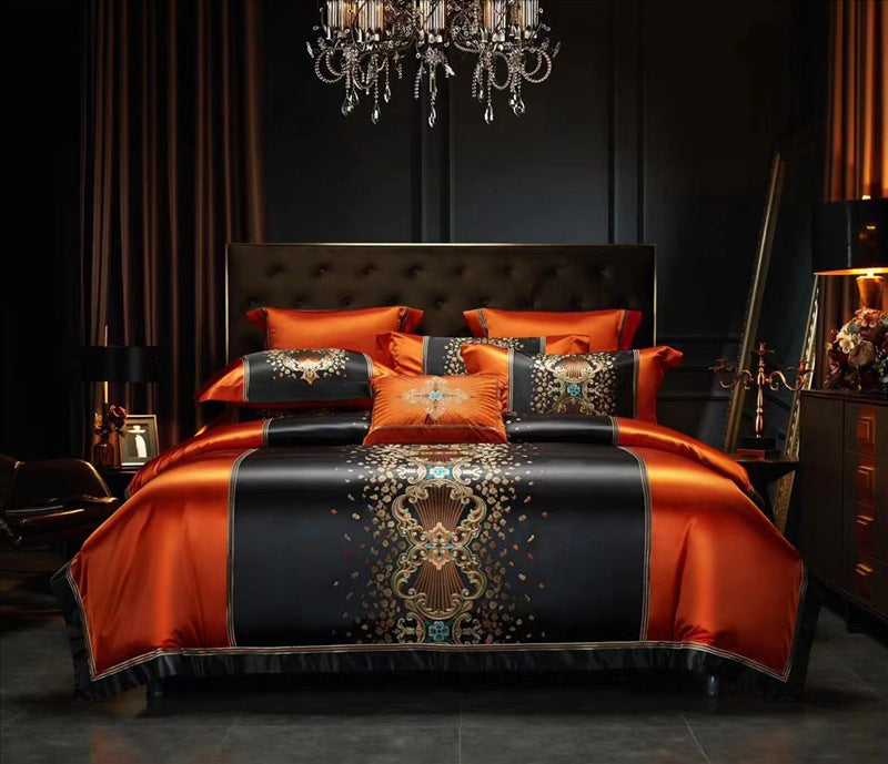 Juego de cama seda y algodón 🛌 | Set 4 piezas lujo ligero