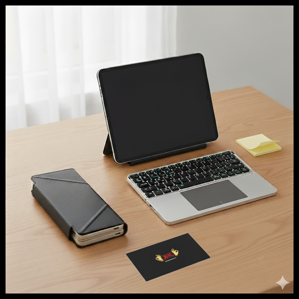 ⌨️ Teclado Bluetooth Inalámbrico Plegable con Touchpad – Ideal para Tablets y Smartphones 📱💻